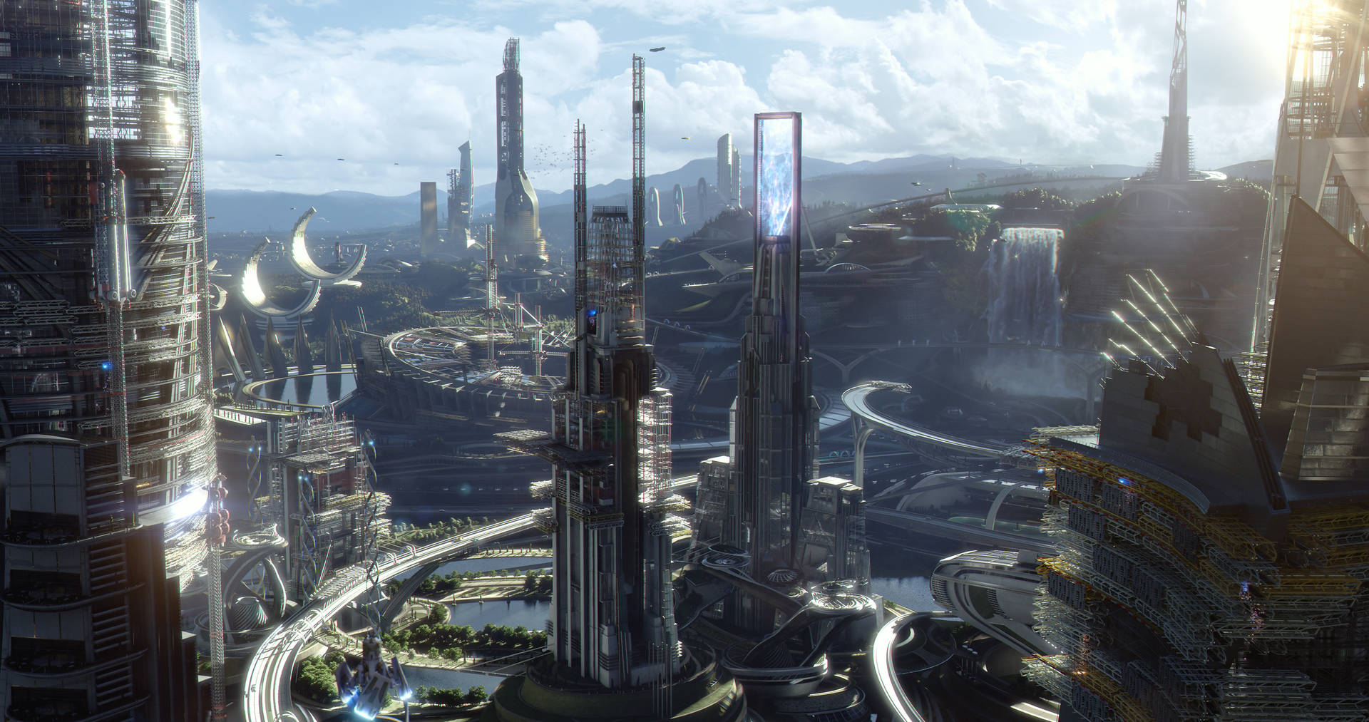 Tomorrowland Movie Futuristic City Wallpaper