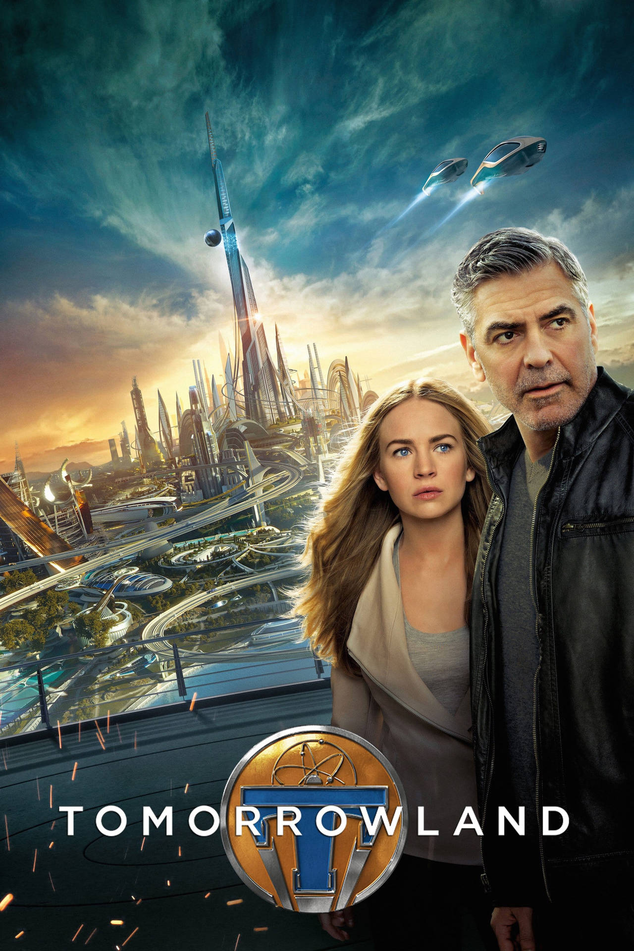 Tomorrowland Movie Poster With Futuristic City Wallpaper