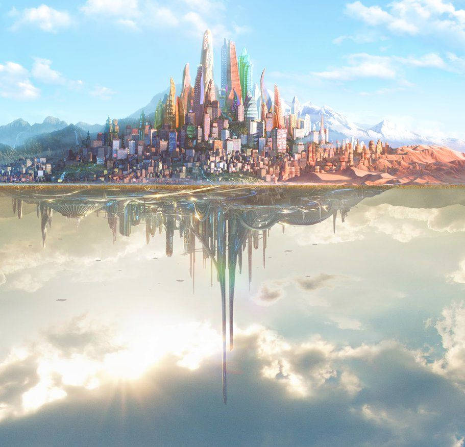 Tomorrowland Movie Upside Down Cities Wallpaper