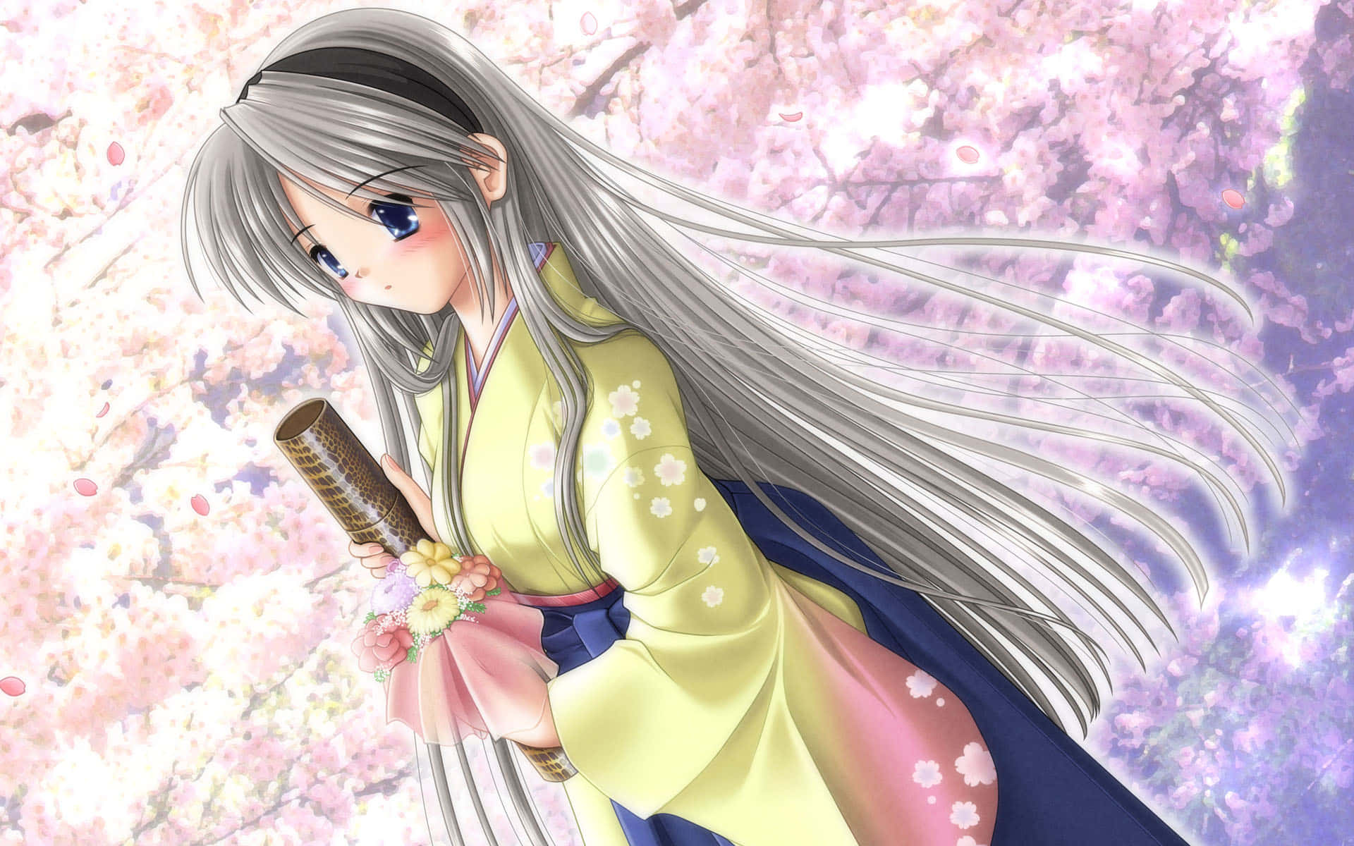 Tomoyo Sakagami In Her Element From Clannad Anime Series Wallpaper