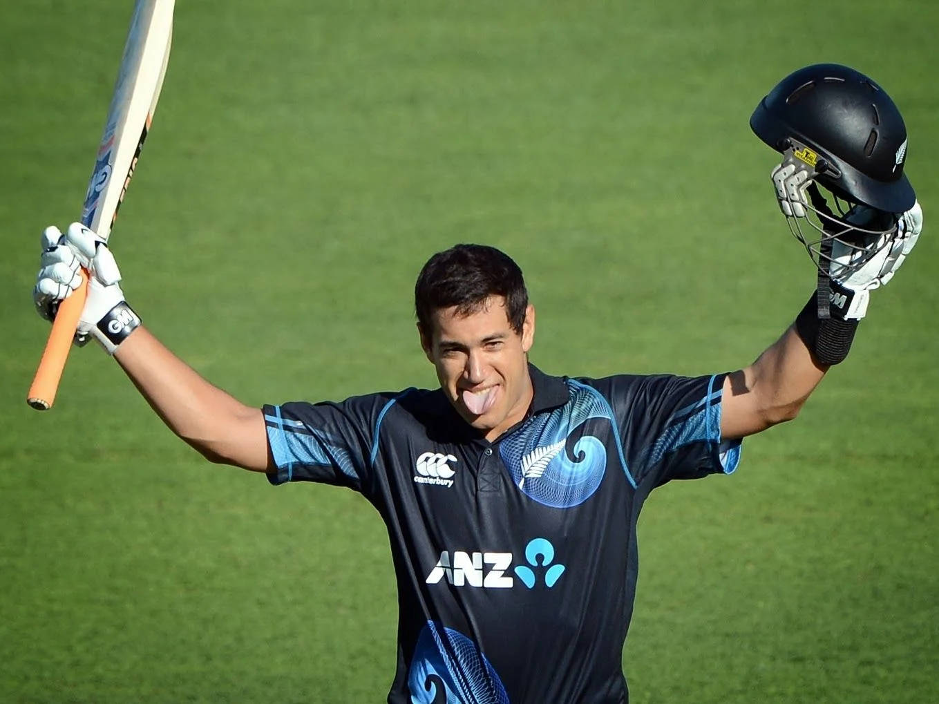 Tungaut Ross Taylor (as A Wallpaper Caption Or Title For An Image Of Ross Taylor Sticking His Tongue Out) Wallpaper