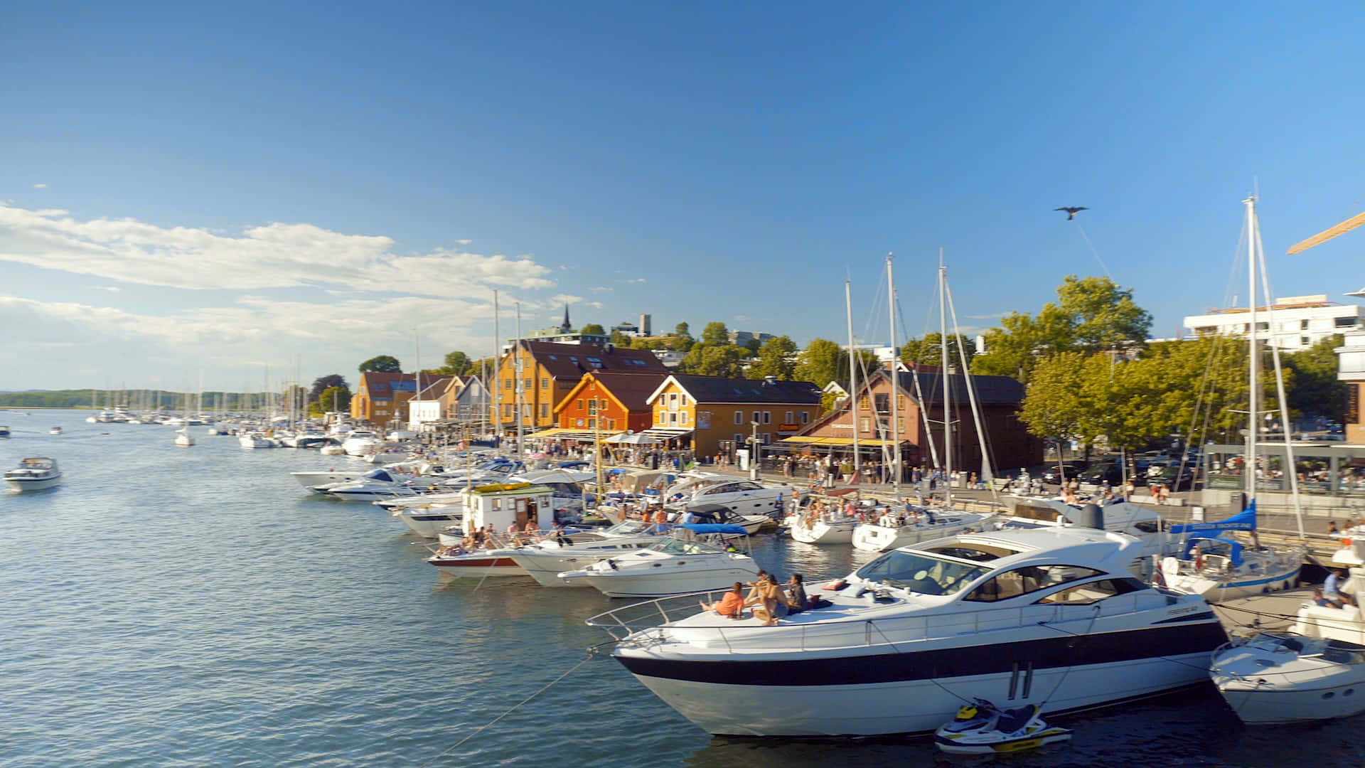 Download Tonsberg Marina Summer Afternoon Wallpaper | Wallpapers.com