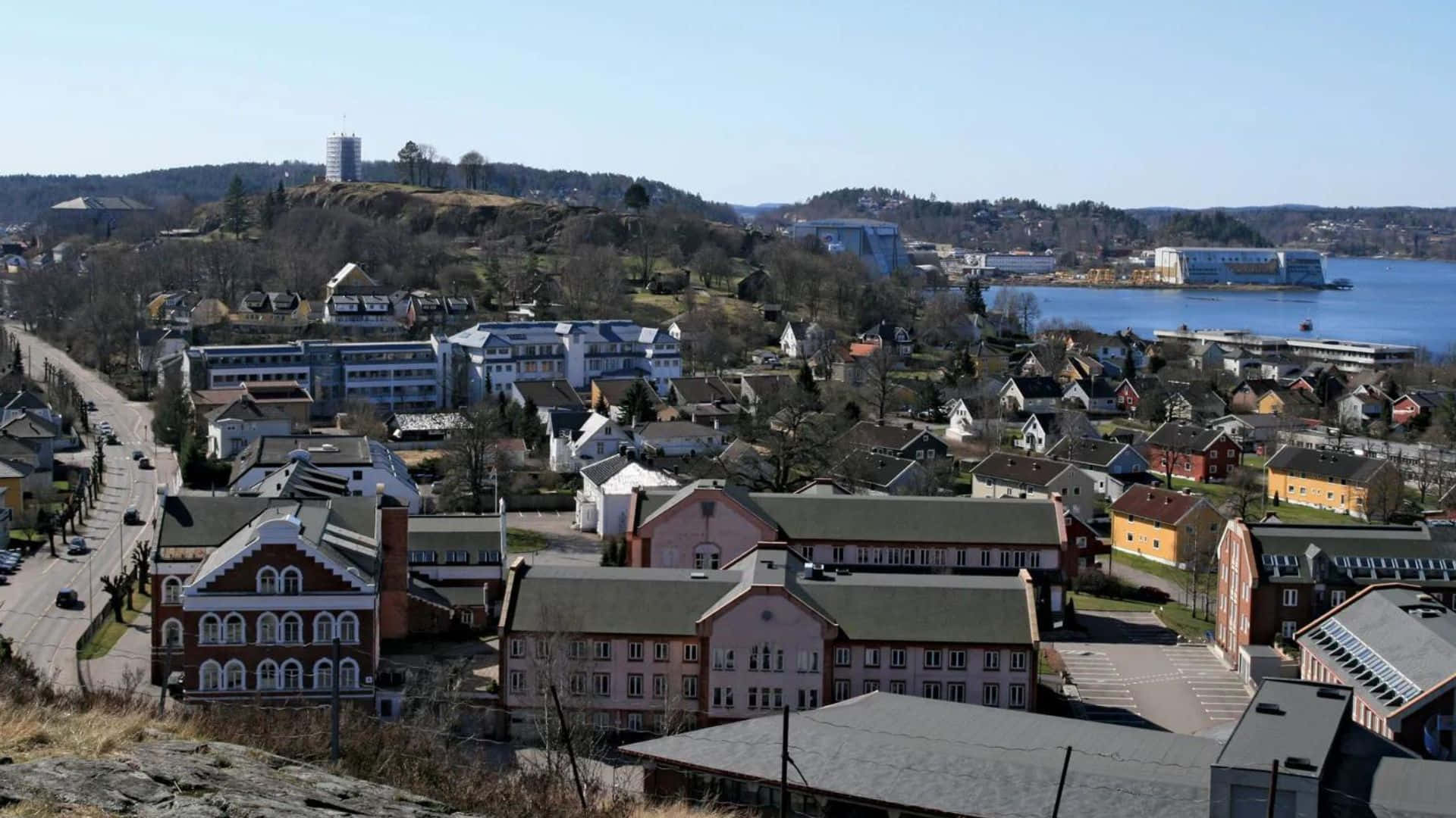 Vue Panoramique De Tønsberg Norvège Fond d'écran