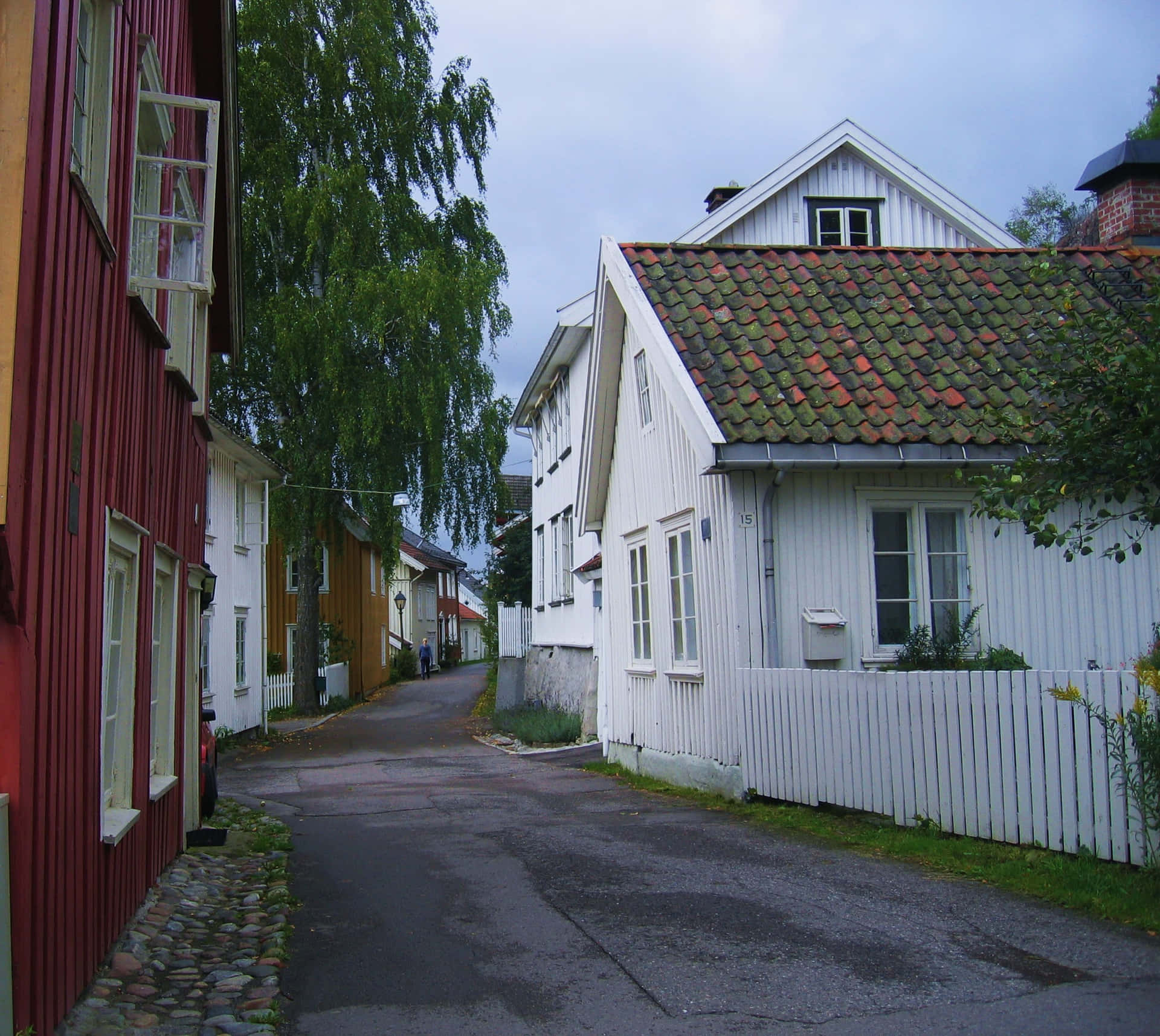 Tonsberg Norway Traditional Houses Wallpaper