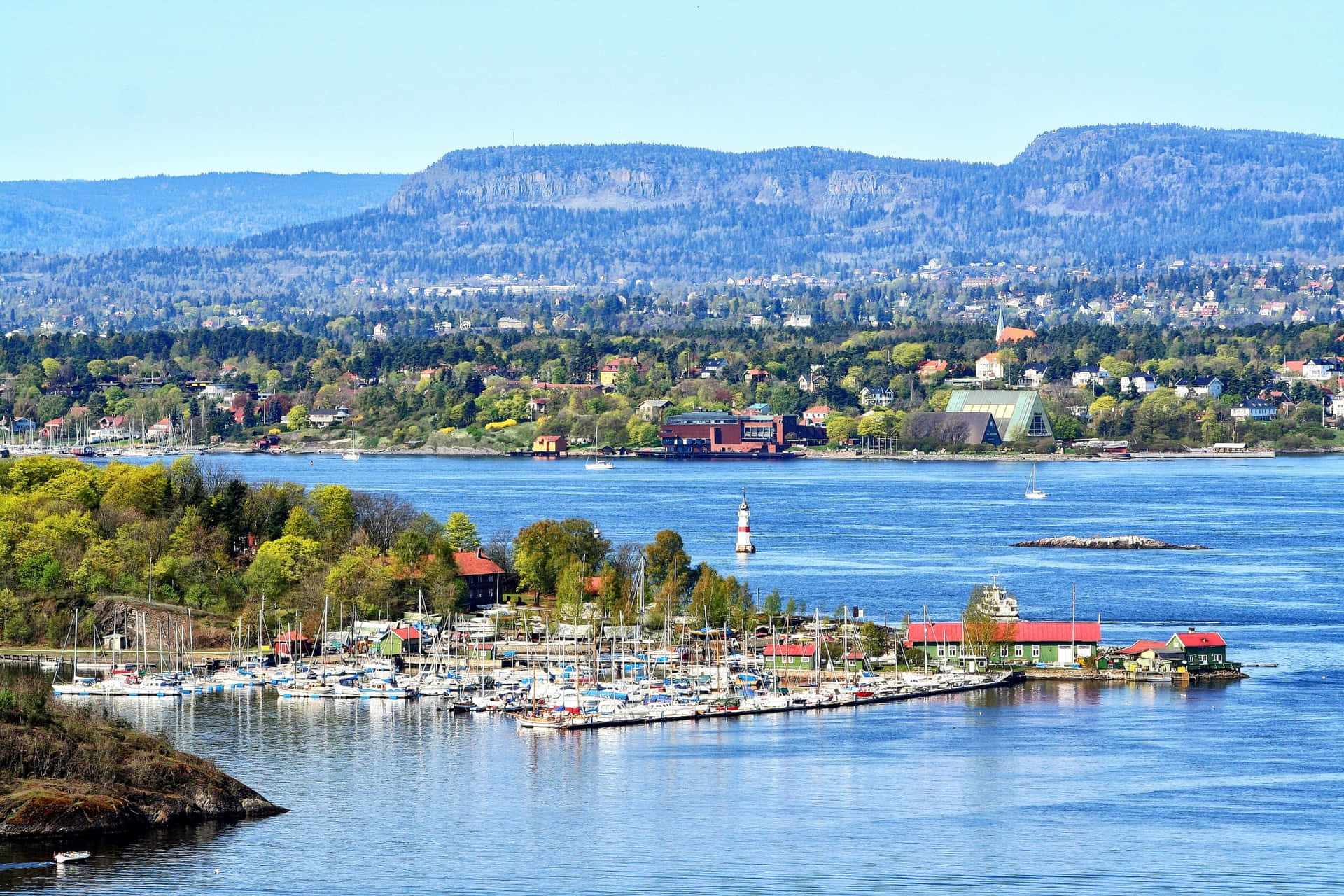 Tonsberg Waterfrontand Marina Norway Wallpaper