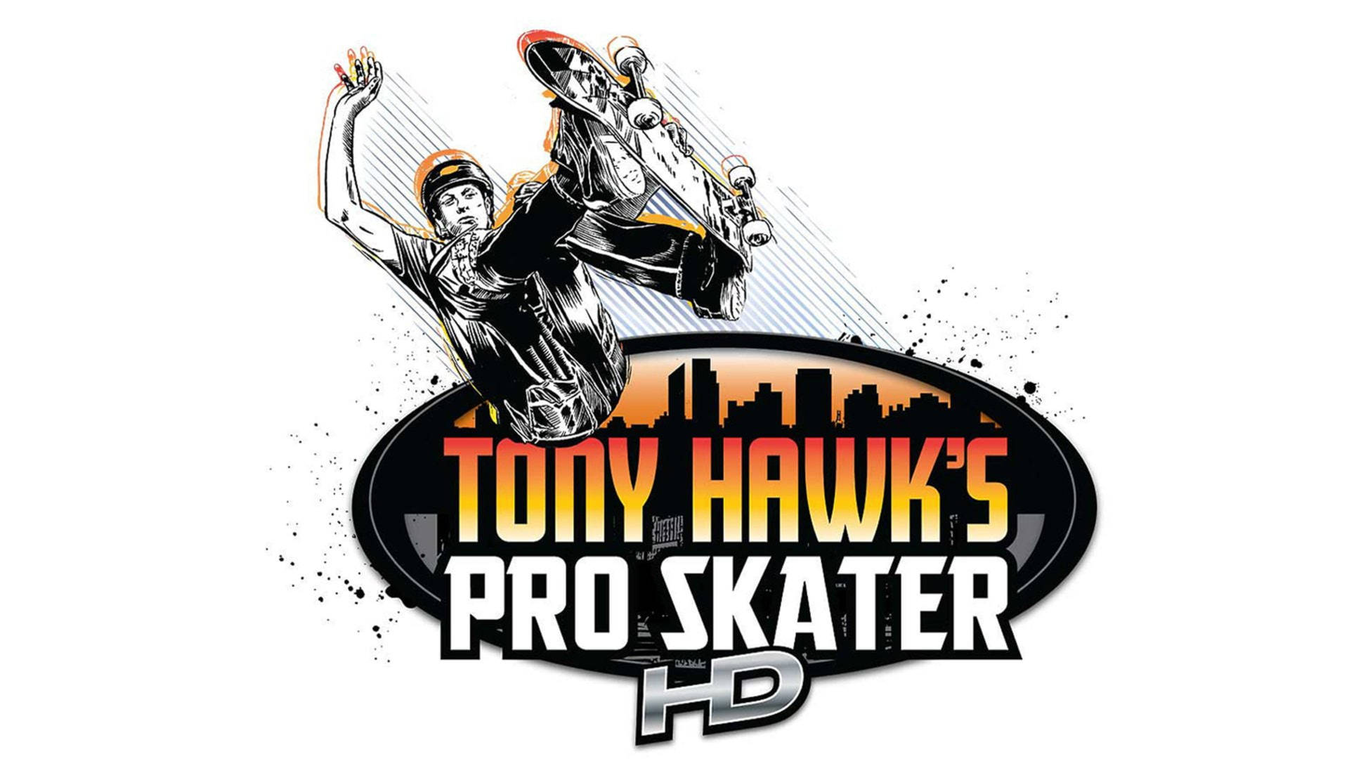 Tony Hawk HD Logo Hvid Wallpaper