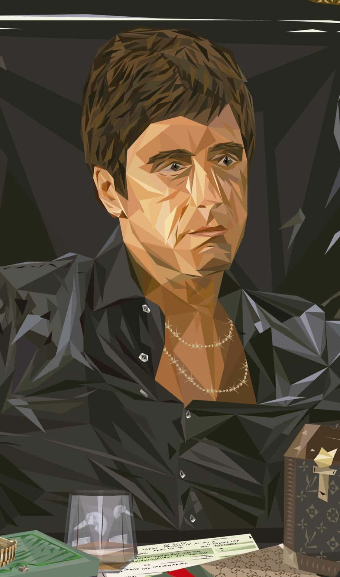 Tony Montana Geometric Art Wallpaper