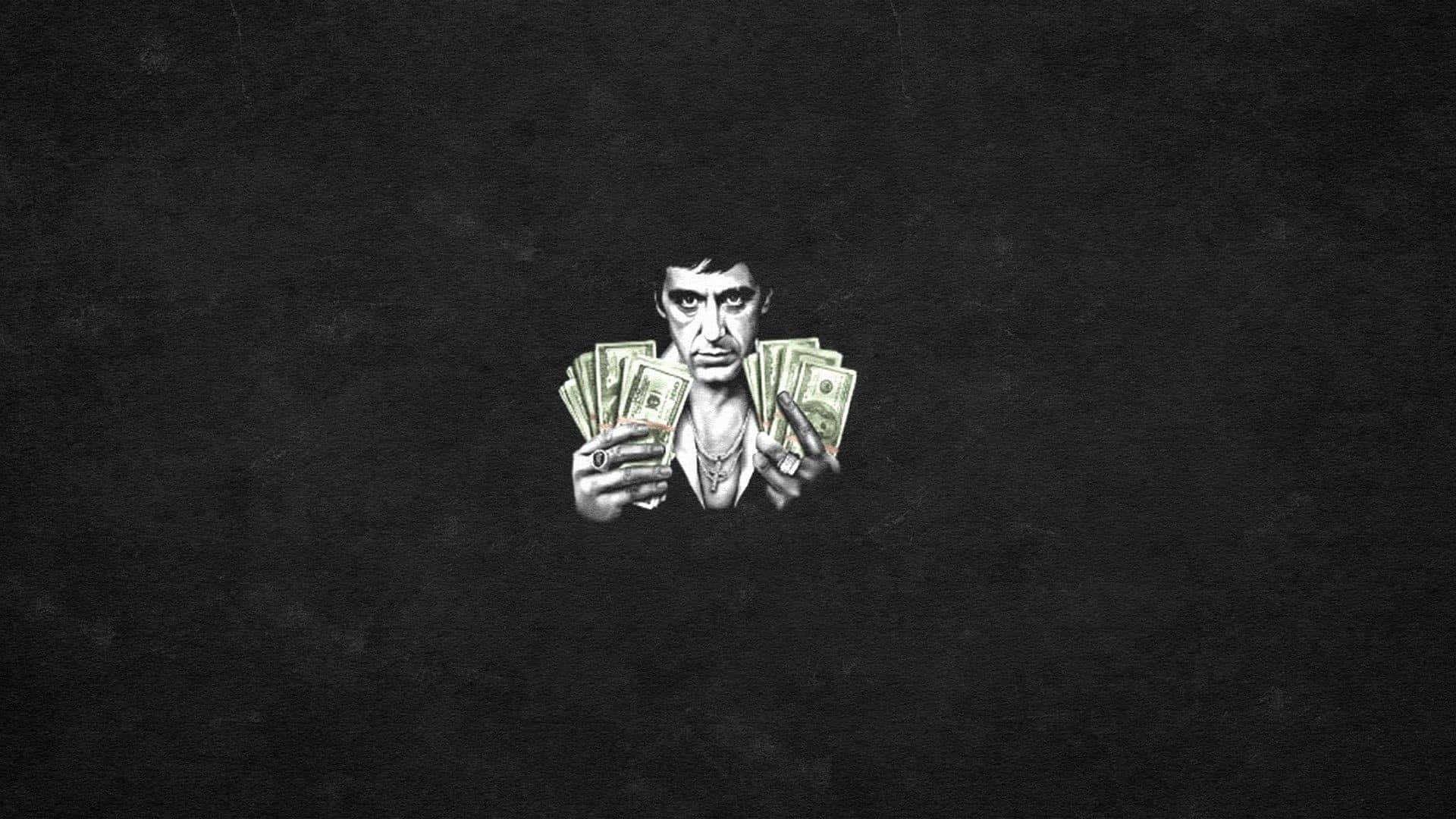 Tony Montana Money Power Illustration Wallpaper