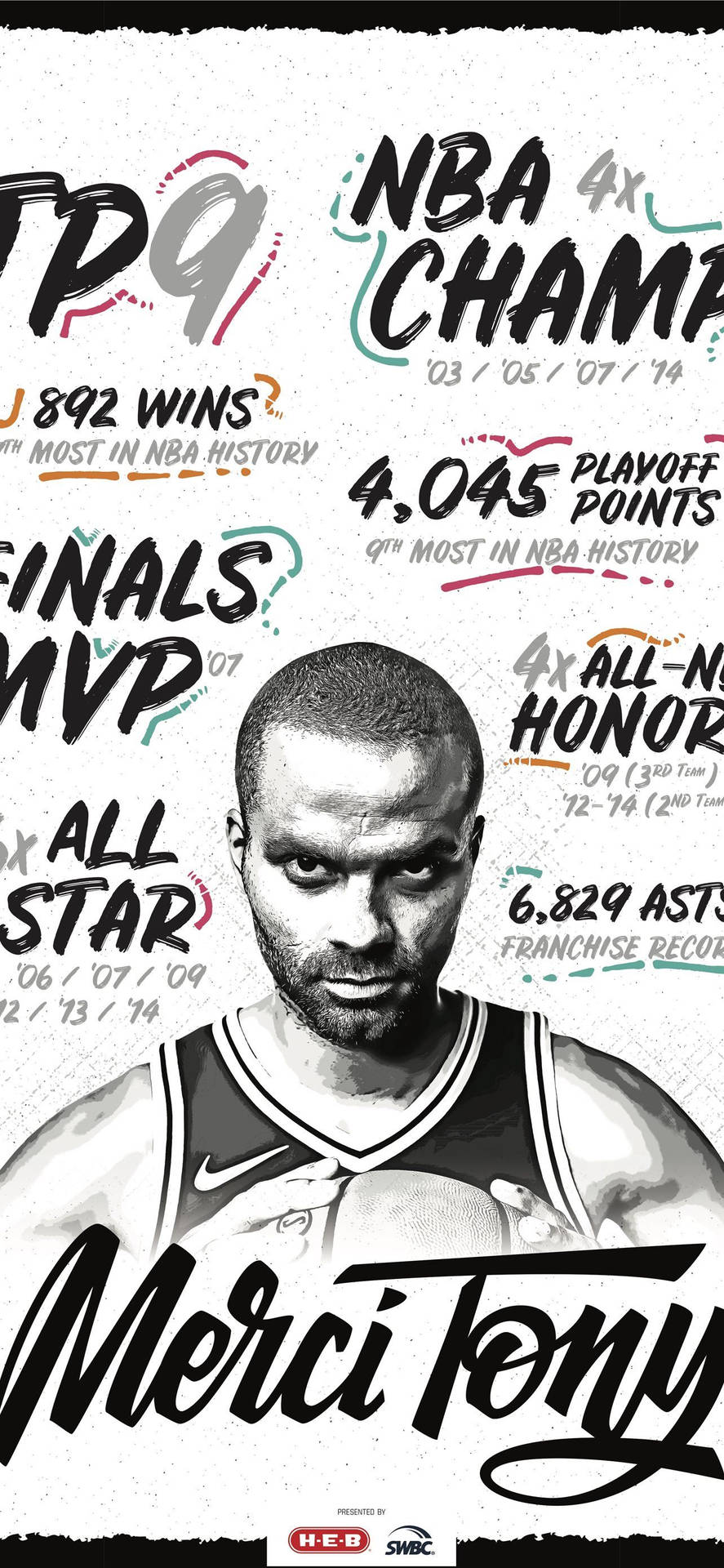 Tony Parker Basketball Statistikker Lav et stilfuldt baggrundsbillede! Wallpaper