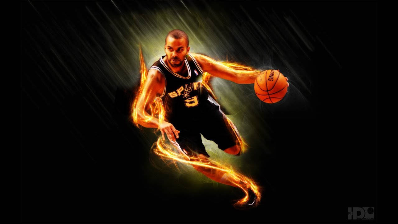 Tony Parker Covered In Fire Wallpaper