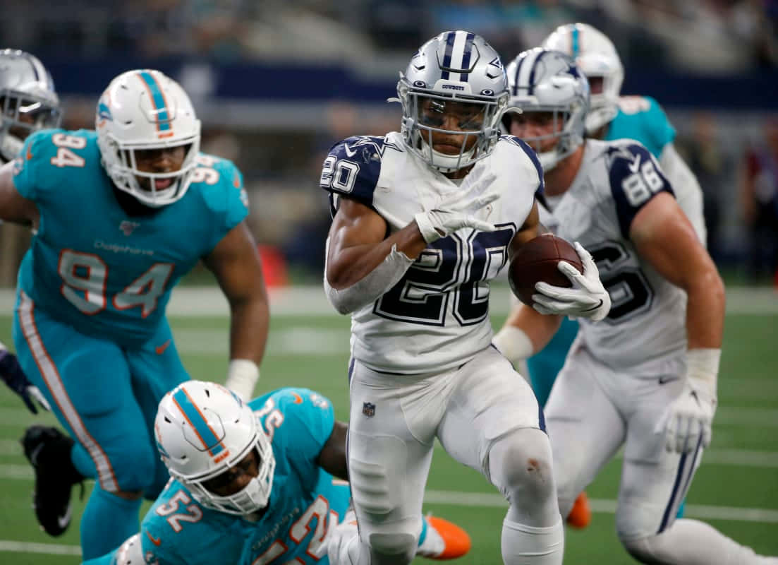 Tony Pollard Dynamische Run Dallas Cowboys Achtergrond