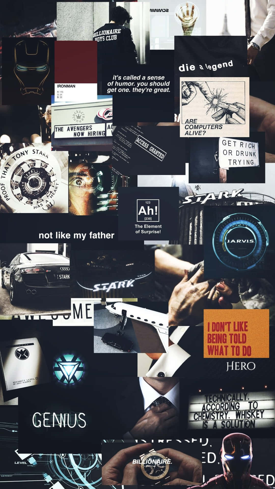 Tony Stark Inspired Collage Wallpaper
