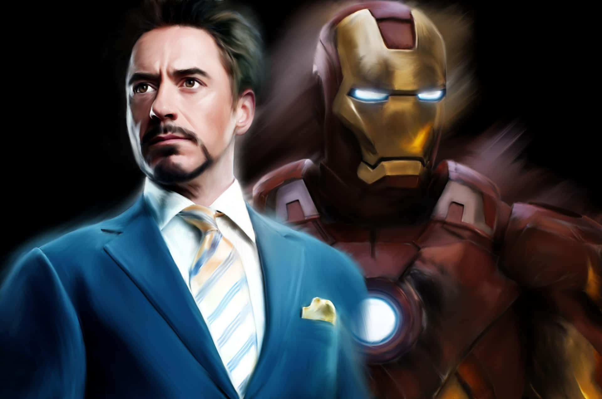 Tony Starkand Iron Man Duality Wallpaper