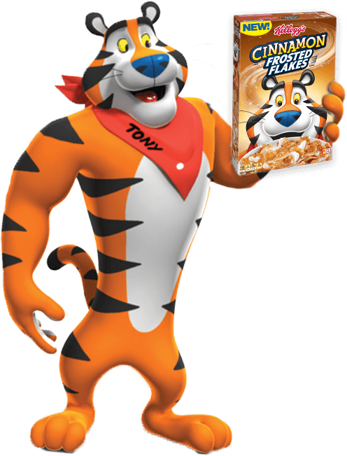 Tony The Tiger With Cinnamon Frosted Flakes PNG
