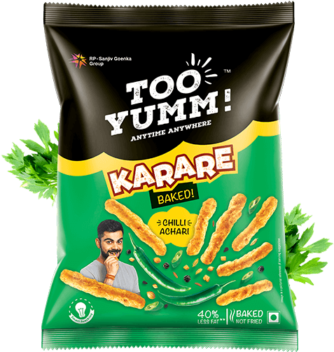 Too Yumm Karare Chilli Achari Snack Packet PNG