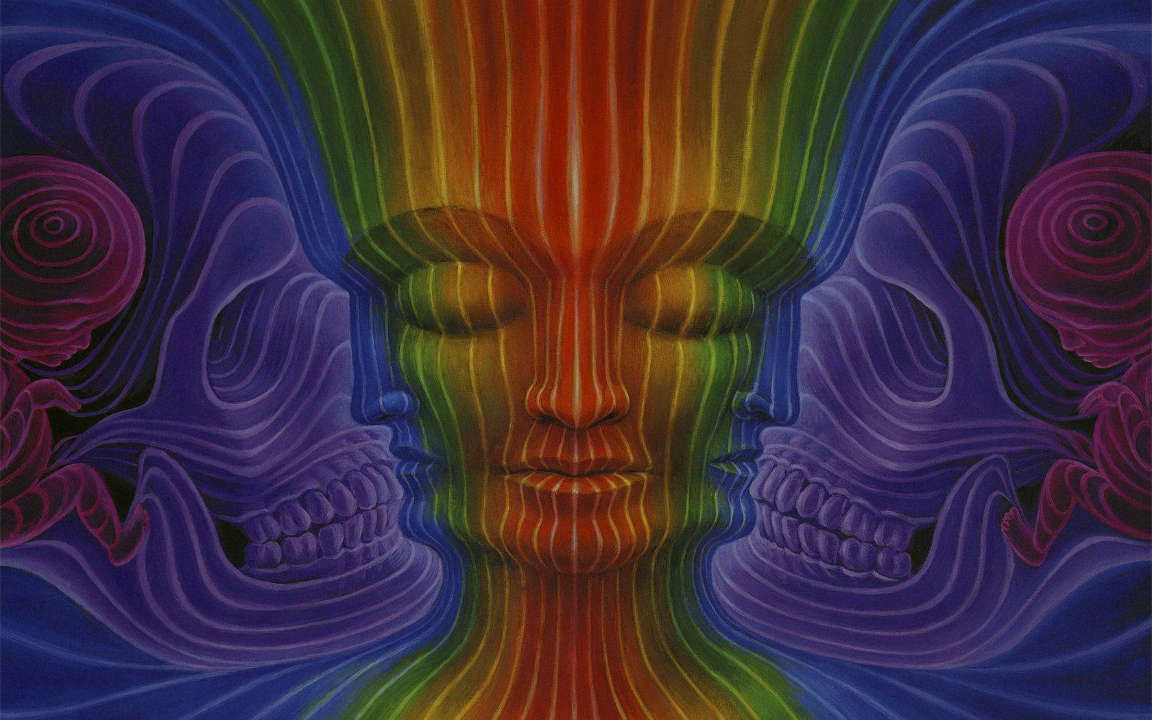 The vibrant colors of Tool's Rainbow Visual Wallpaper