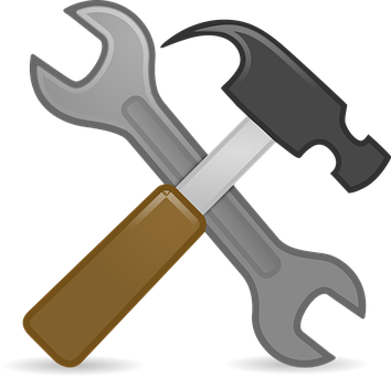 Tools Crossed Hammer Wrench Icon PNG
