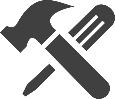 Tools Icon Hammer Screwdriver Silhouette PNG