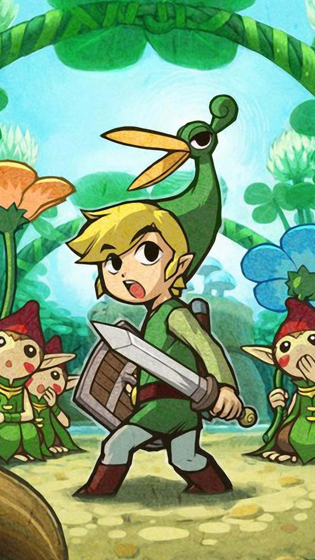 Beundrende udsigt af Toon Link fra spillet The Legend of Zelda. Wallpaper