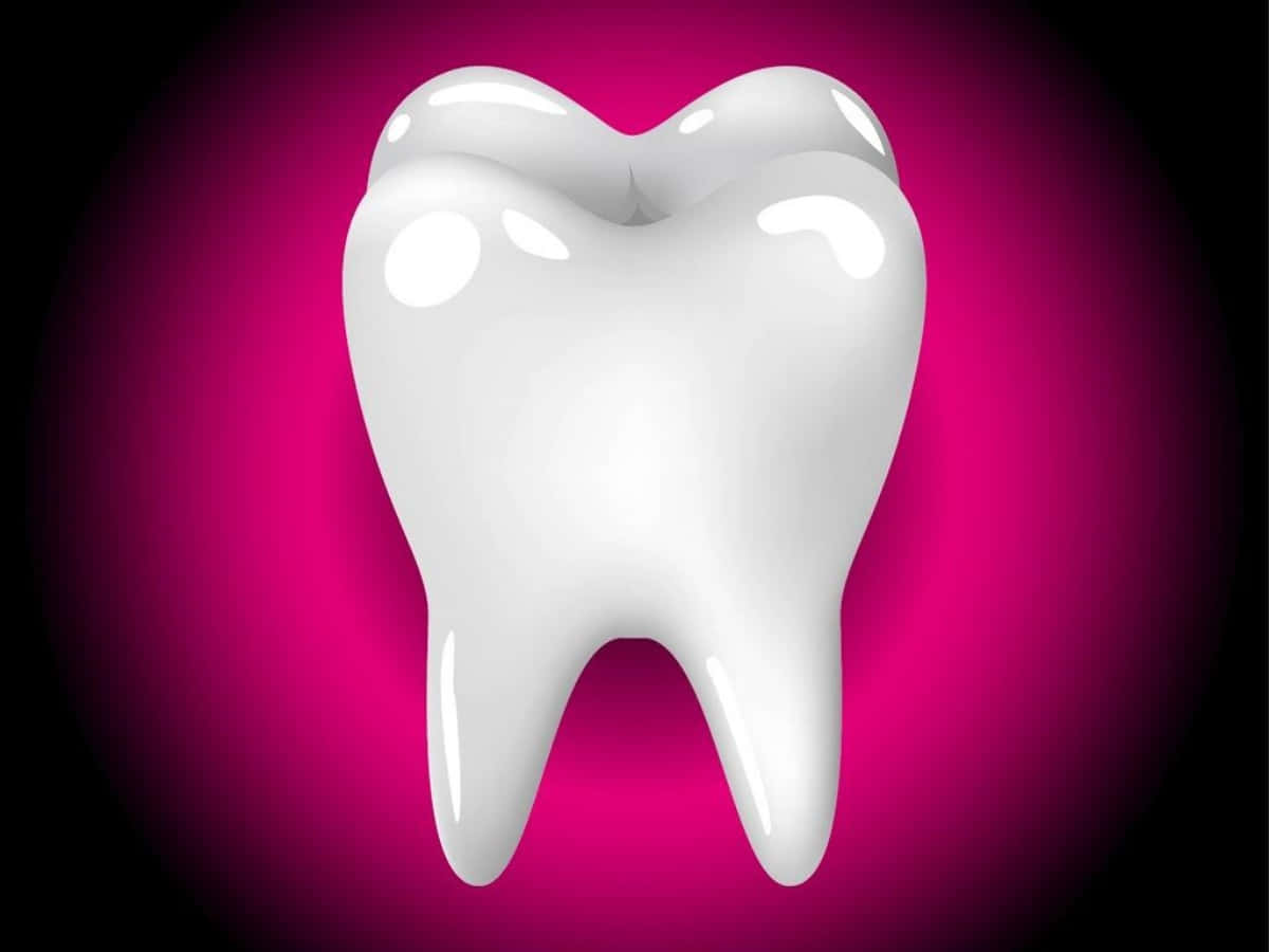 A Tooth On A Pink Background