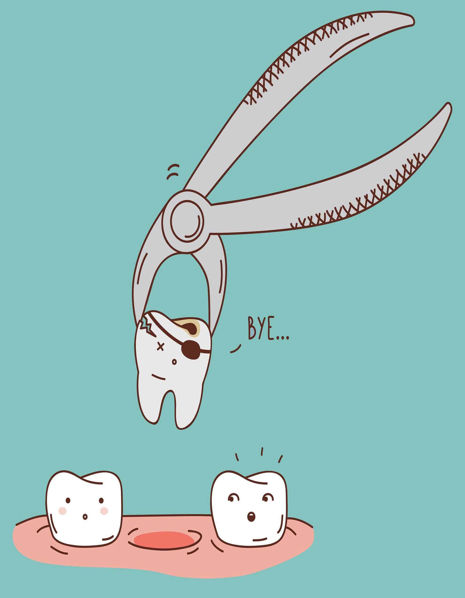 Tooth Extraction Cartoon Illustration Wallpaper