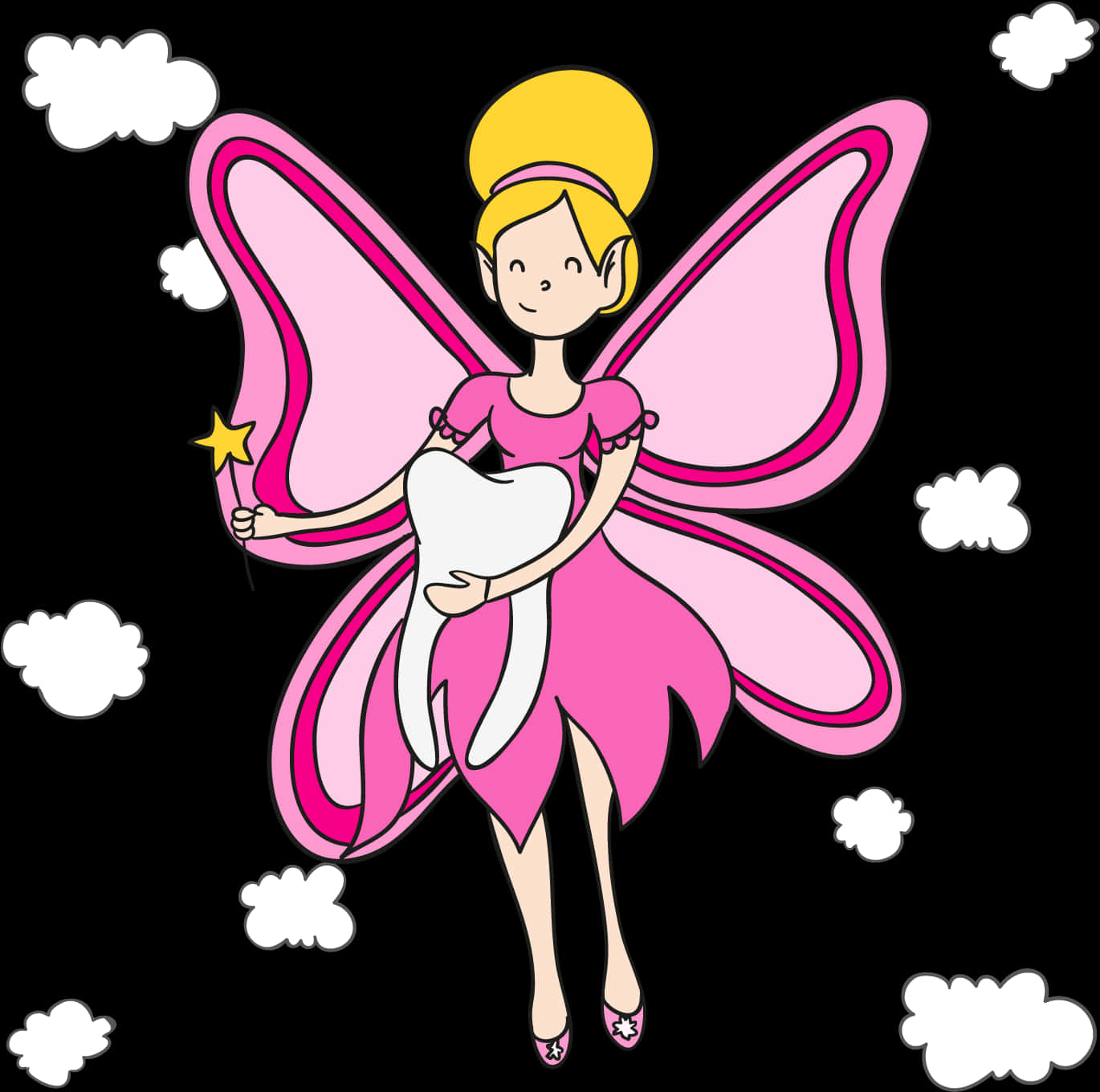 Tooth Fairy Holding Giant Tooth PNG