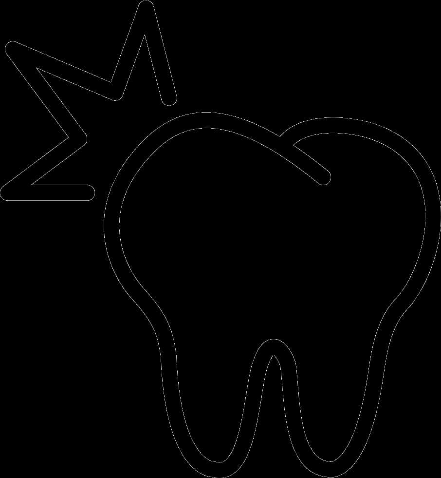 Tooth Outlinewith Pain Symbol PNG