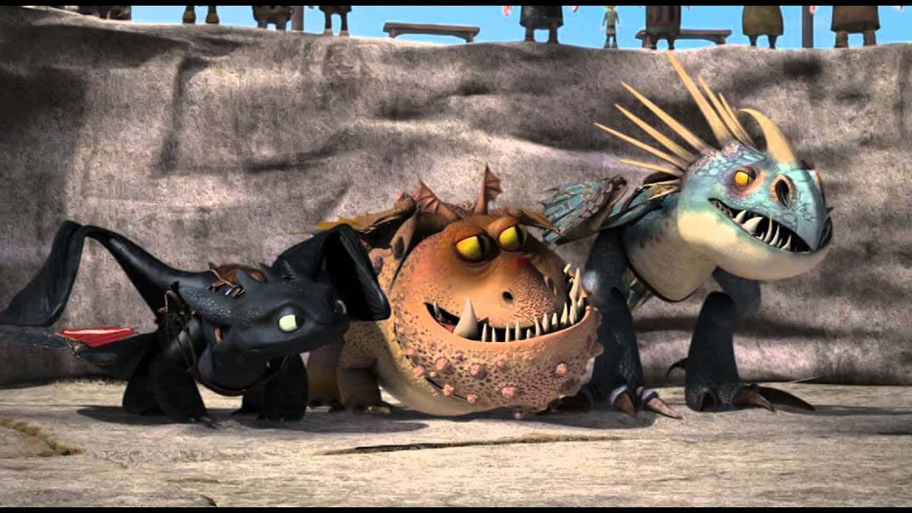 Toothless And Friends In Dragons Riders Of Berk Wallpaper