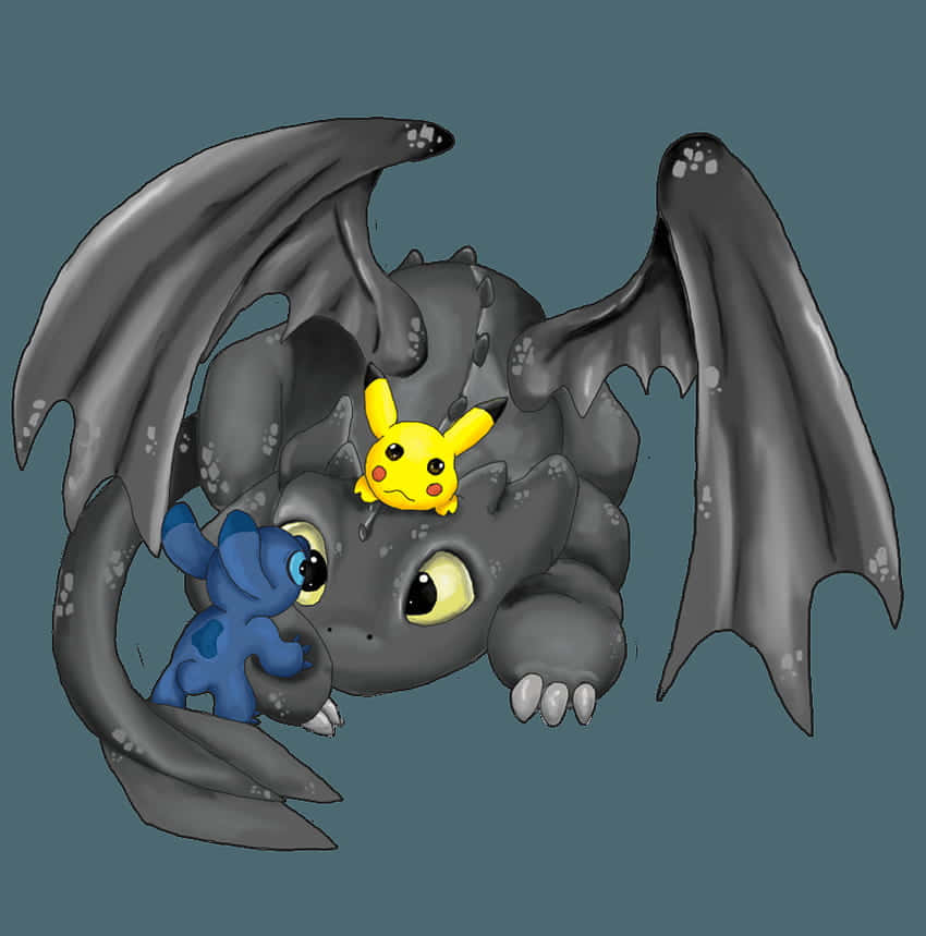 "best Buds Toothless And Stitch" Wallpaper
