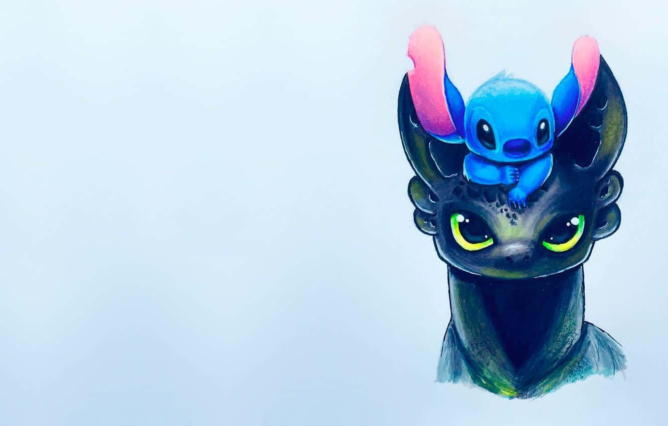 Toothless And Stitch Drawing Baby Wallpaper