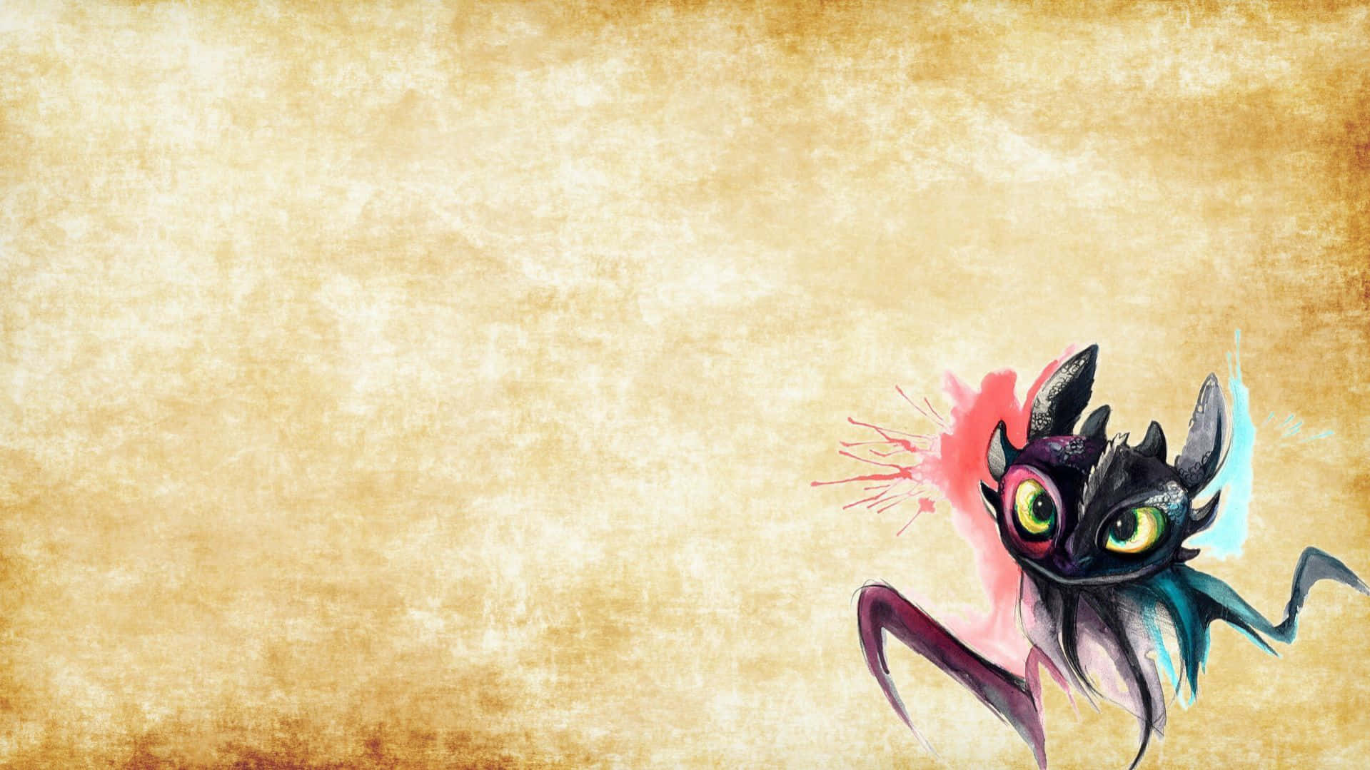 Toothless Dragon Artistic Background Wallpaper