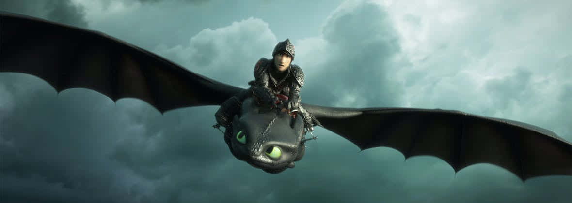 Toothless Flying Dark Clouds How To Train Your Dragon The Hidden World Wallpaper