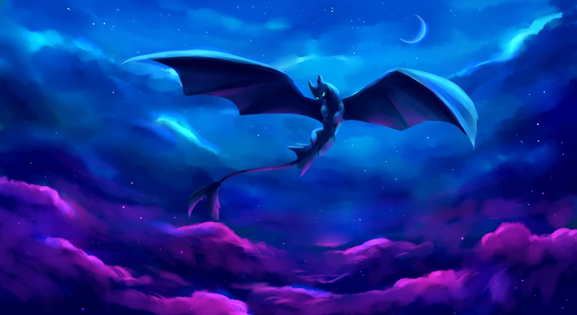 Toothless Night Fury Flight Wallpaper