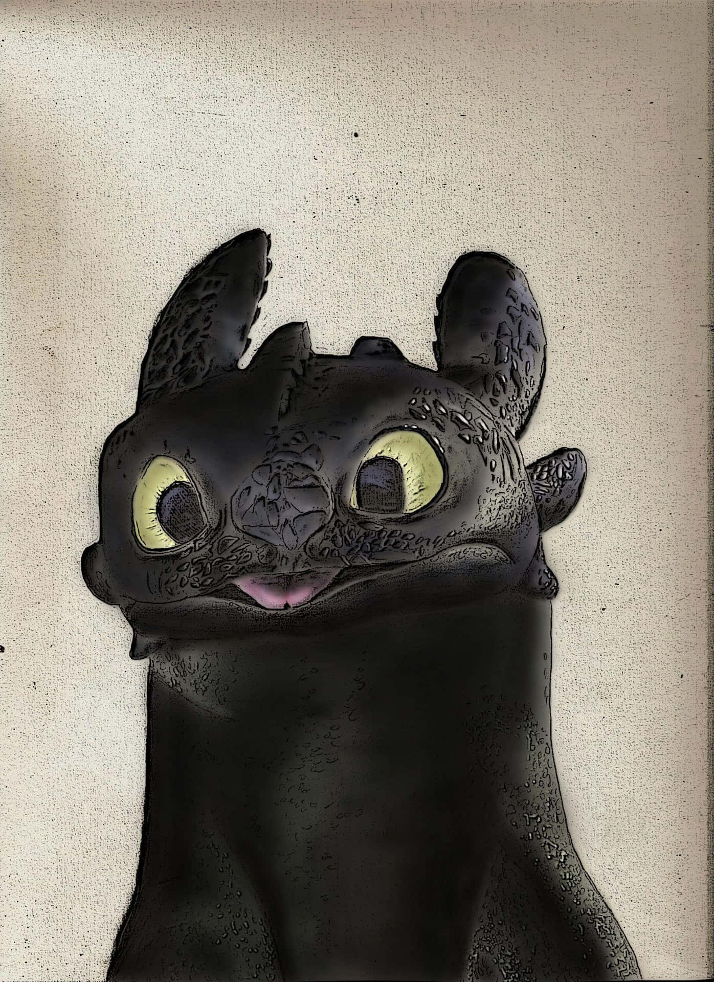 Toothless Night Fury Smiling Wallpaper