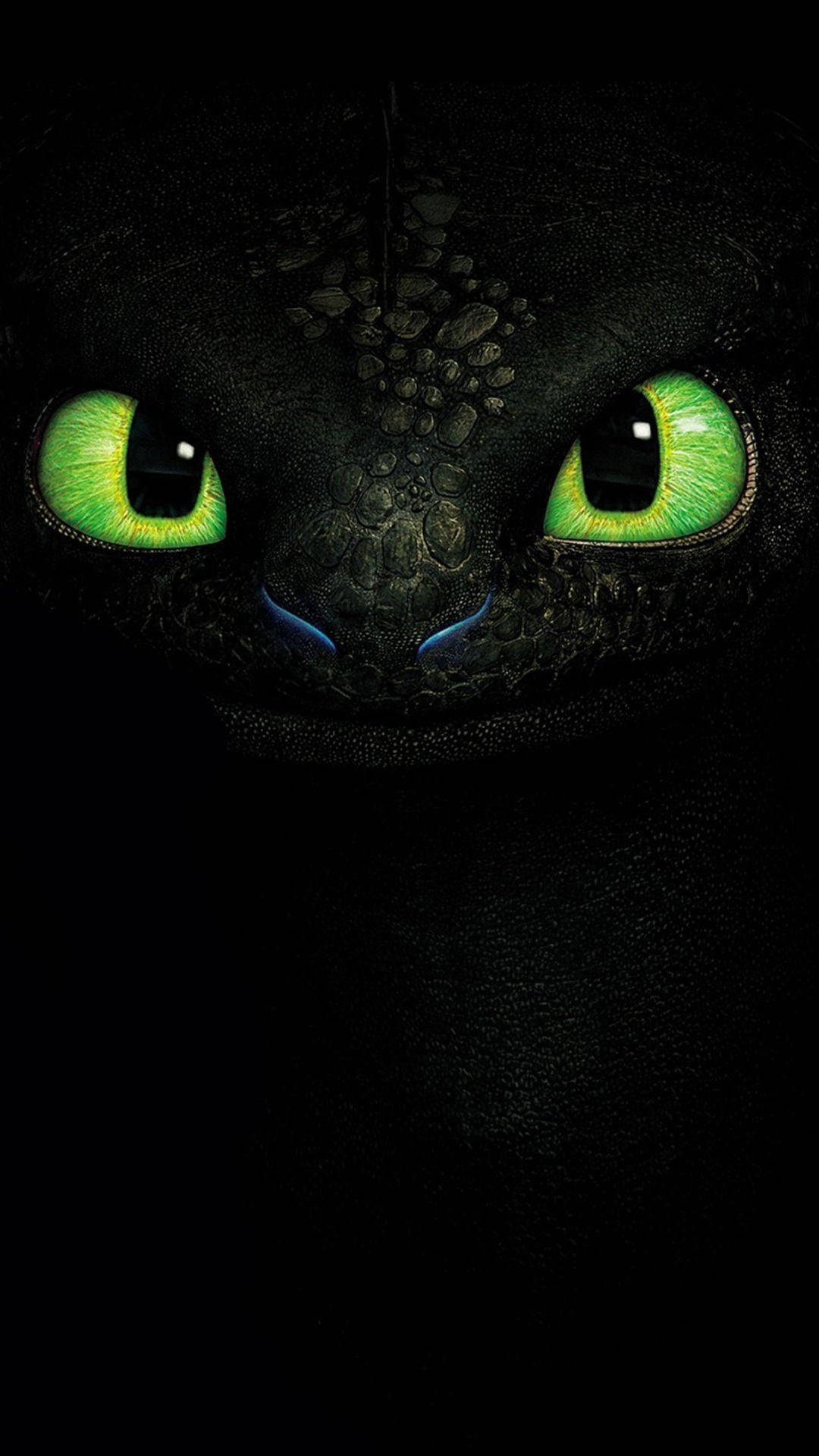 Toothless With Cool Green Eyes Background