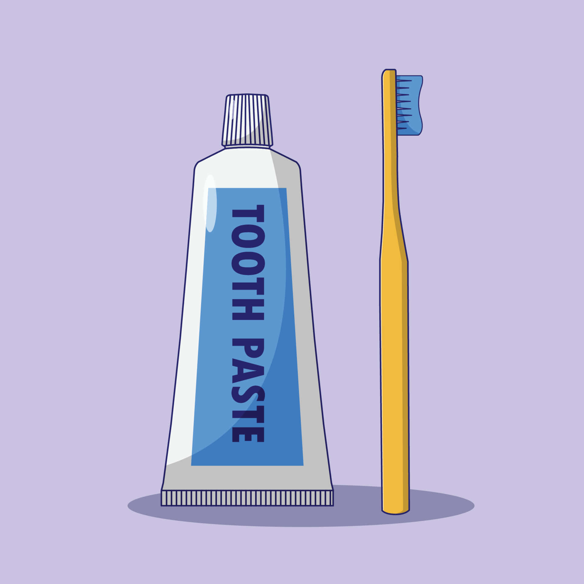 Toothpasteand Brush Illustration Wallpaper