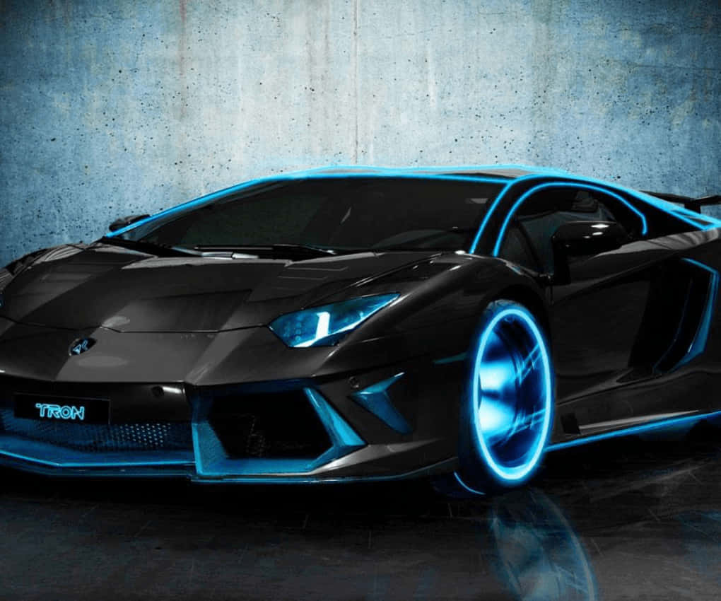 Top 10 Car Neon Blue Lamborghini Aventador Wallpaper