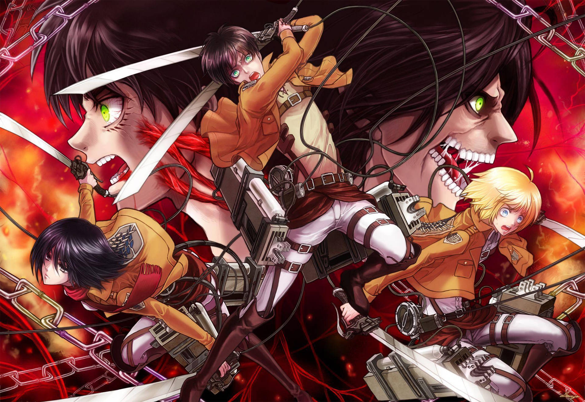 Top Anime Attack On Titan Characters Wallpaper