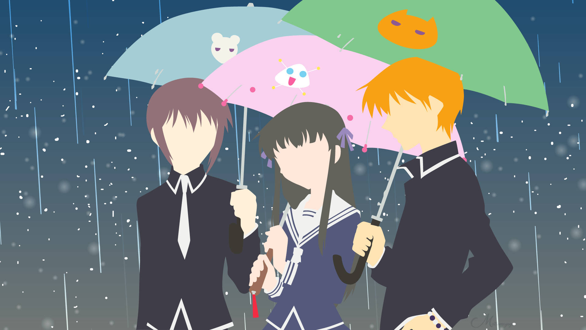 Top Anime Fruits Basket Love Triangle Wallpaper