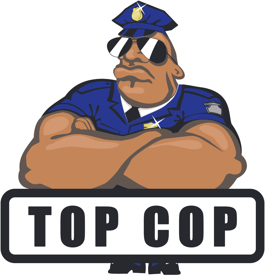 Top Cop Cartoon Character PNG