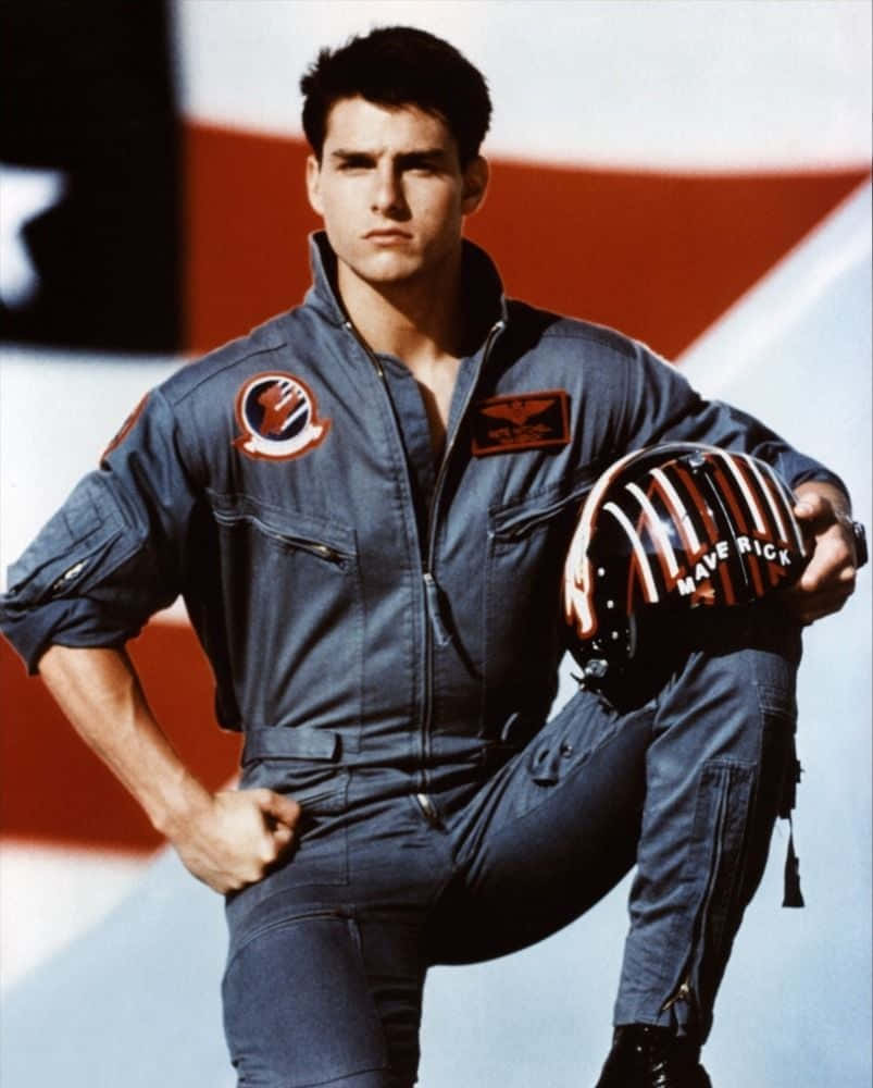 Tom Cruise fra Top Gun blomstrer med vandrette streger. Wallpaper