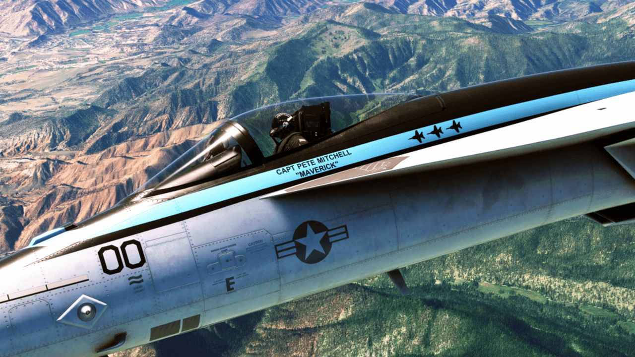 Flight Simulator Adventure with Top Gun Maverick Wallpaper