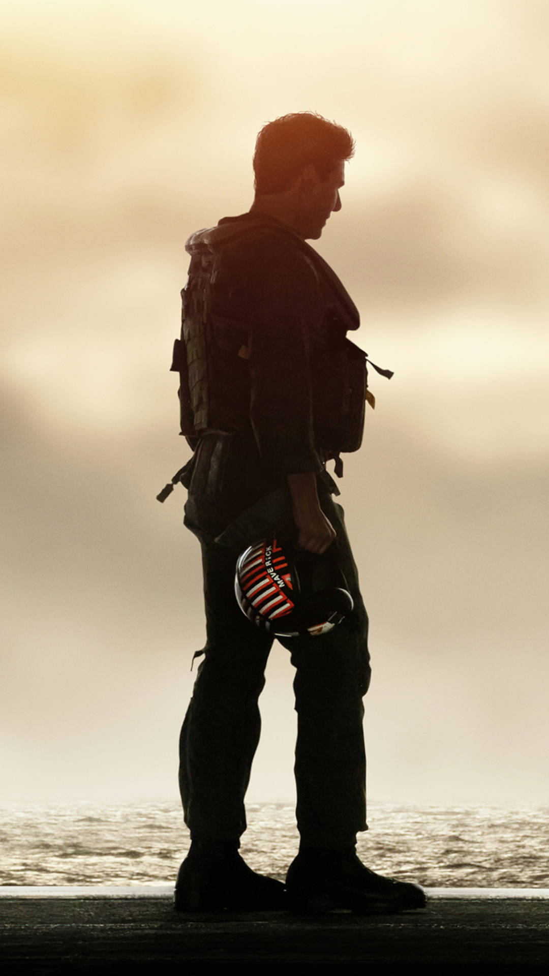 Top Gun: Maverick Tom Cruise Silhuet bevægende baggrund Wallpaper