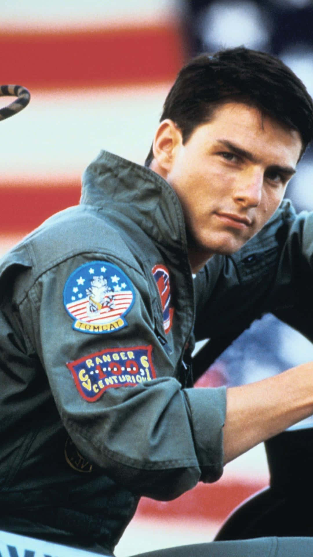 Top Gun Hollywood-skuespilleren Tom Cruise er malet på dette tematiske tapet. Wallpaper