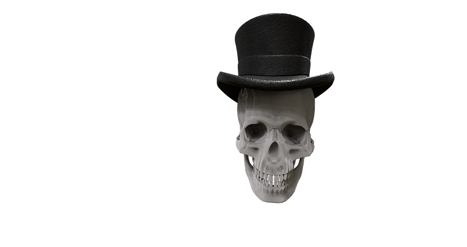 Top Hatted Skull Graphic PNG