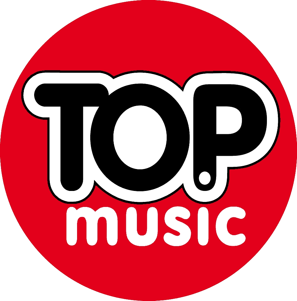 Top Music Logo Red Background PNG