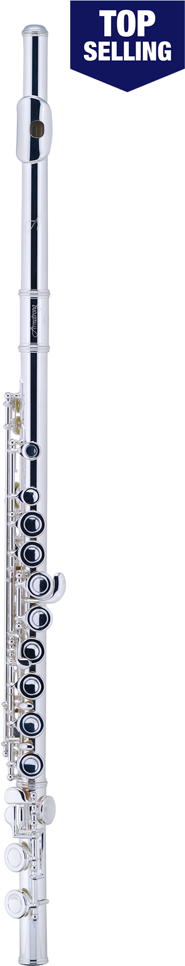 Top Selling Silver Flute Vertical View PNG