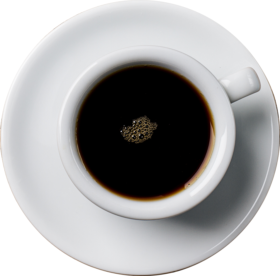 Top View Black Coffee White Cup PNG
