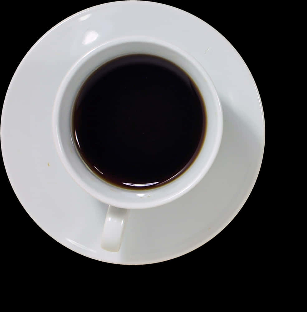Top View Black Coffee White Cup PNG