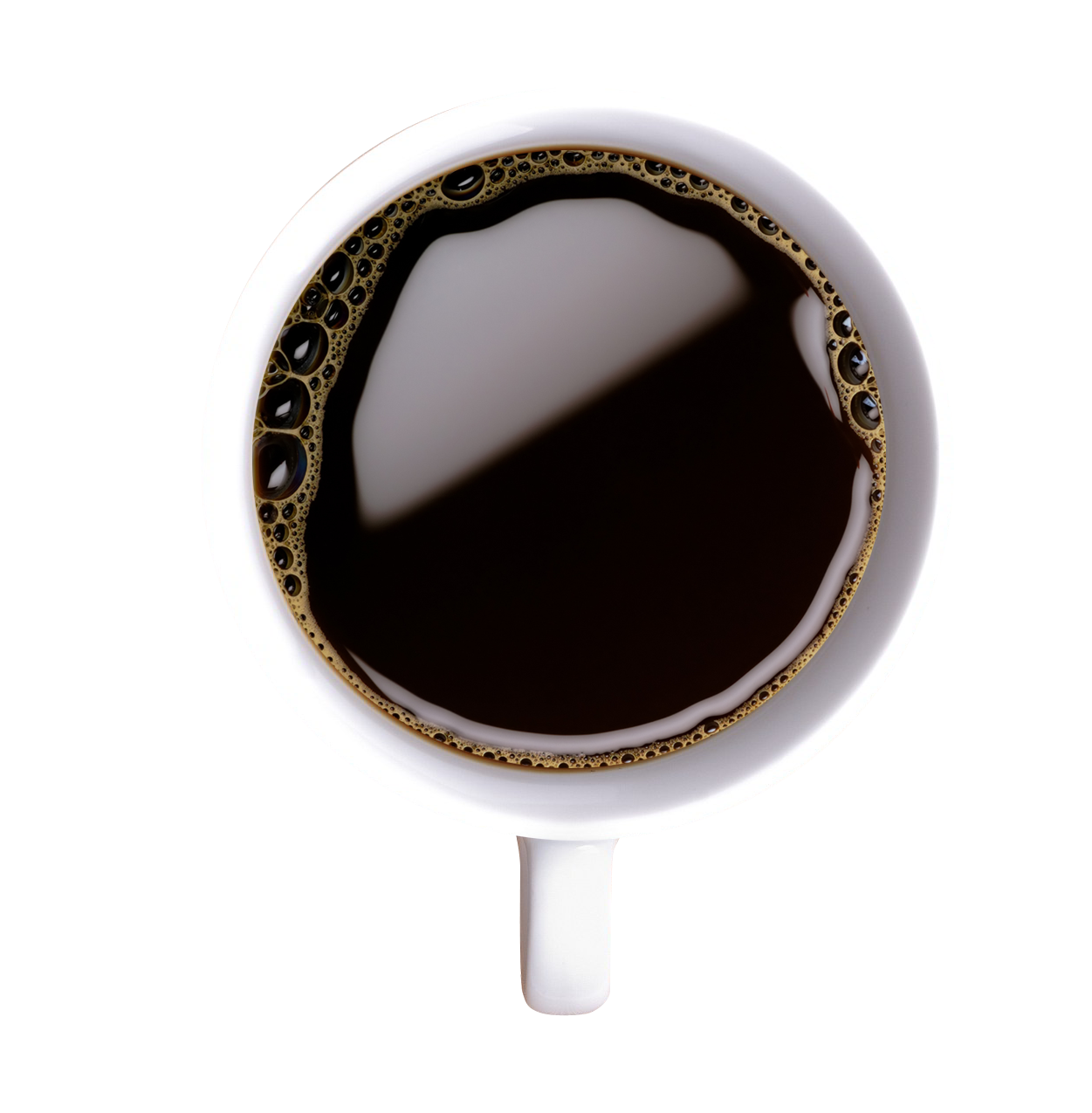 Top View Black Coffeein White Cup PNG